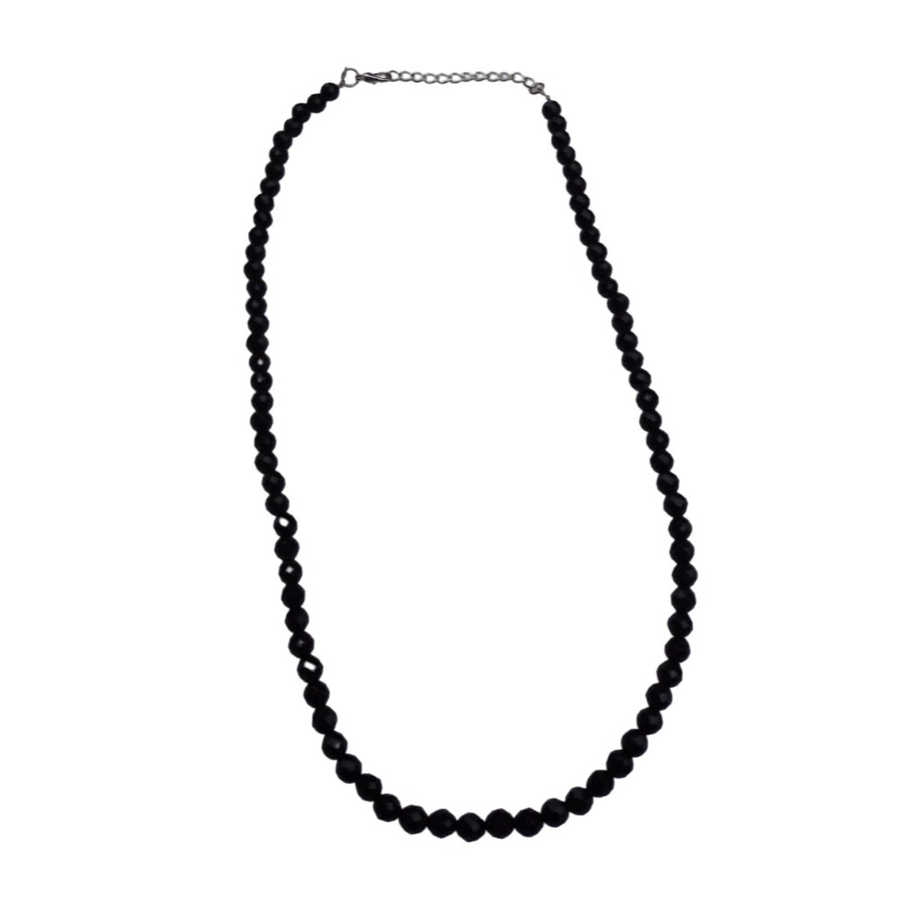 Faceted black onyx necklace 1525
